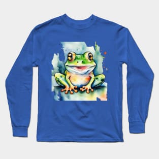 Cute frog gift ideas, frog kids tee, frog kids hoodies, frog home decor gifts Long Sleeve T-Shirt